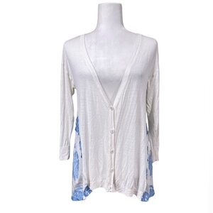 Charlotte Tarantola Anthropologie Silk / Viscose Cardigan Floral
